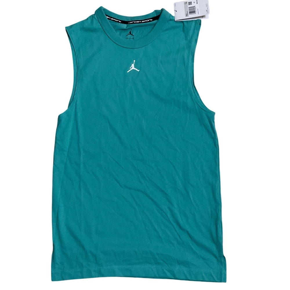 Jordan Sport‎ Mens Dri-Fit Tank Top Aqua Teal Jumpman Logo Sleeveless XS